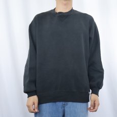 画像2: 90's RUSSELL ATHLETIC USA製 前V 無地スウェット BLACK XL (2)