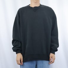 画像2: 90's RUSSELL ATHLETIC USA製 前V 無地スウェット BLACK L (2)