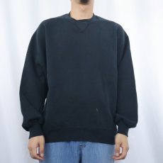 画像2: 90's RUSSELL ATHLETIC USA製 前V 無地スウェット BLACK XL (2)