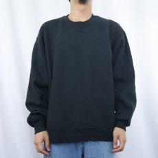 画像2: 90's RUSSELL ATHLETIC USA製 前V 無地スウェット BLACK L (2)