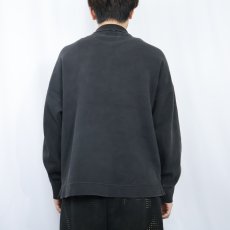 画像3: 90's Esprit ハイネックスウェットカーディガン BLACK L (3)