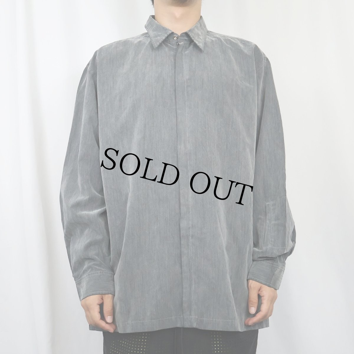 画像2: LIBERTO フルジップ ポリエステル×レーヨンシャツ L (2)