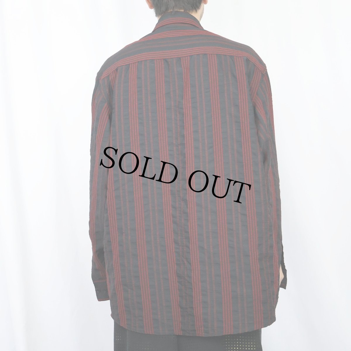 画像3: CAR?SMA ストライプ柄 ポリエステル×レーヨンシャツ XL (3)