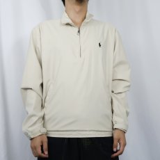 画像2: POLO Ralph Lauren ロゴ刺繍 ハーフジップ ポリエステルジャケット S (2)