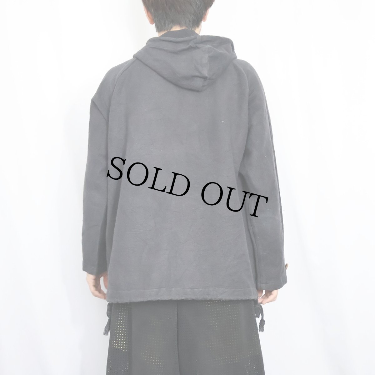 画像3: ハイネック コットンパーカー BLACK (3)