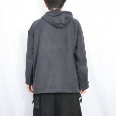 画像3: ハイネック コットンパーカー BLACK  (3)