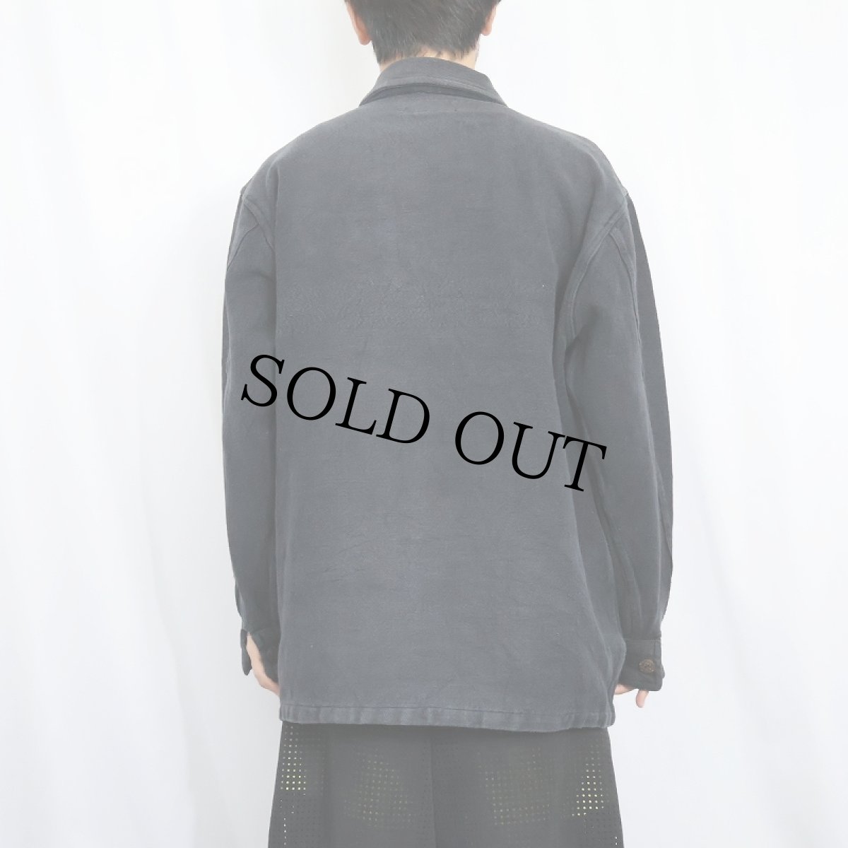 画像3: 90's〜 Azimuts 刺繍入り コットンワークジャケット BLACK L (3)