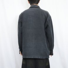 画像3: 90's〜 Azimuts 刺繍入り コットンワークジャケット BLACK L (3)
