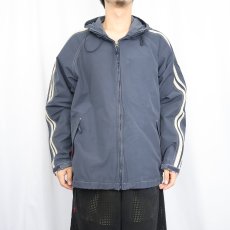 画像2: 90's GAP サイドライン ナイロン×コットンパーカー NAVY L (2)