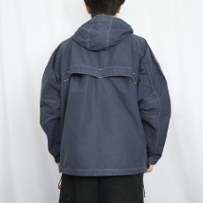 画像3: 90's GAP サイドライン ナイロン×コットンパーカー NAVY L (3)