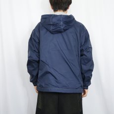 画像3: 90's GAP サイドライン ナイロンアノラックパーカー NAVY M (3)