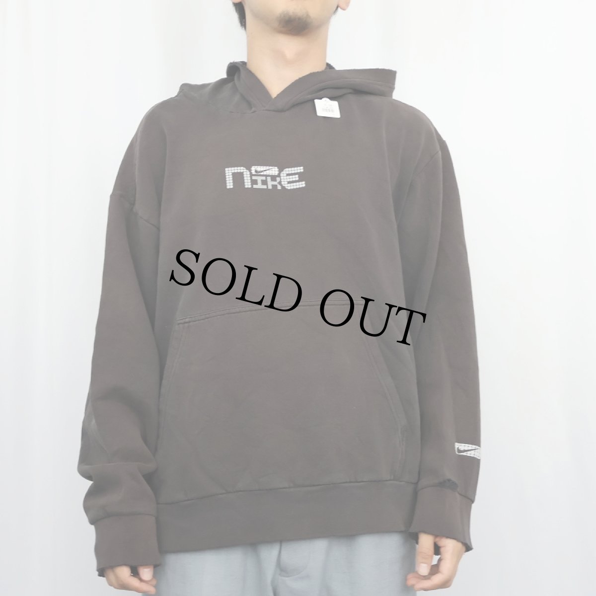 画像2: NIKE ロゴプリント スウェットフーディー BLACK L (2)