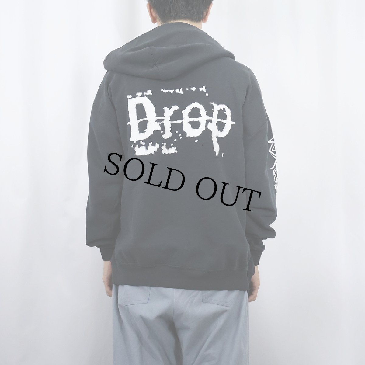画像3: "Drop" プリントスウェットフーディ BLACK XL (3)