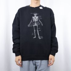 画像2: 骨格標本 プリントスウェット BLACK (2)