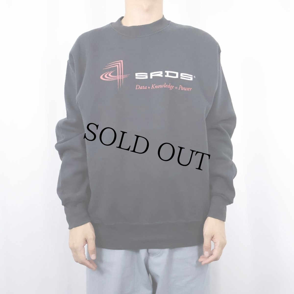 画像2: 90's USA製 "SRDS" 企業プリントスウェット BLACK L (2)