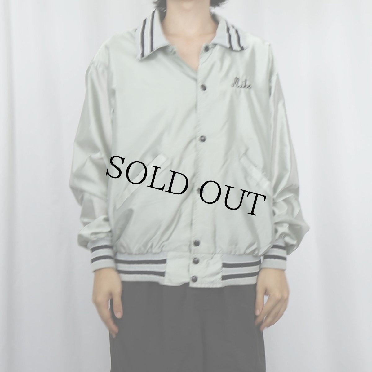 画像3: 80's DeLONG USA製 "Wheel of Time" プリント ナイロンスタジャン L (3)