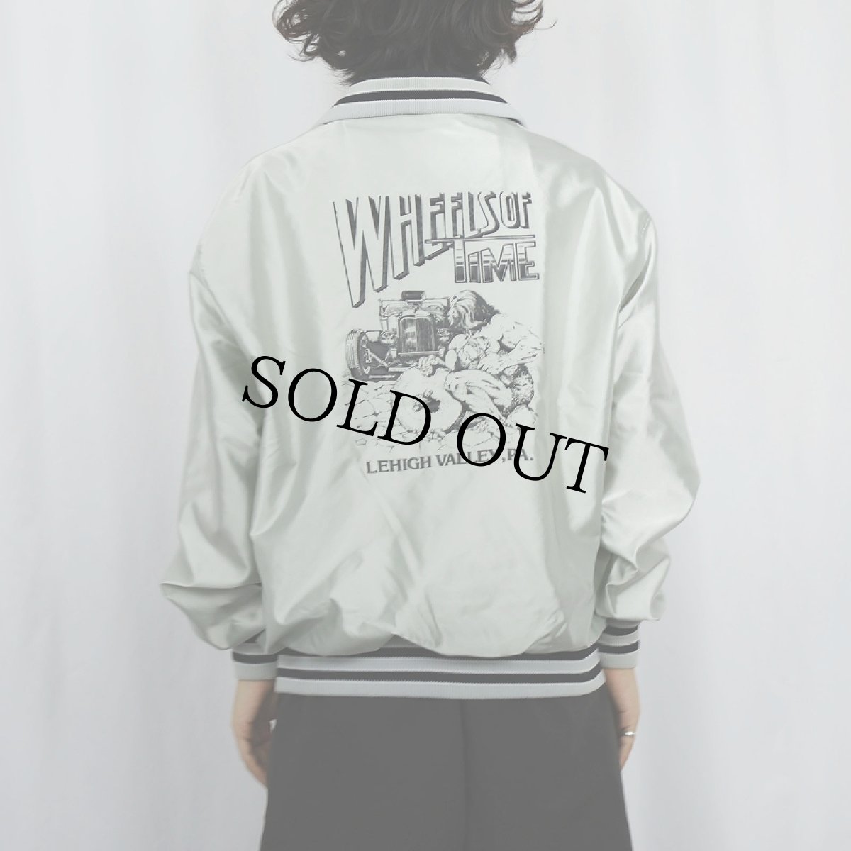 画像4: 80's DeLONG USA製 "Wheel of Time" プリント ナイロンスタジャン L (4)