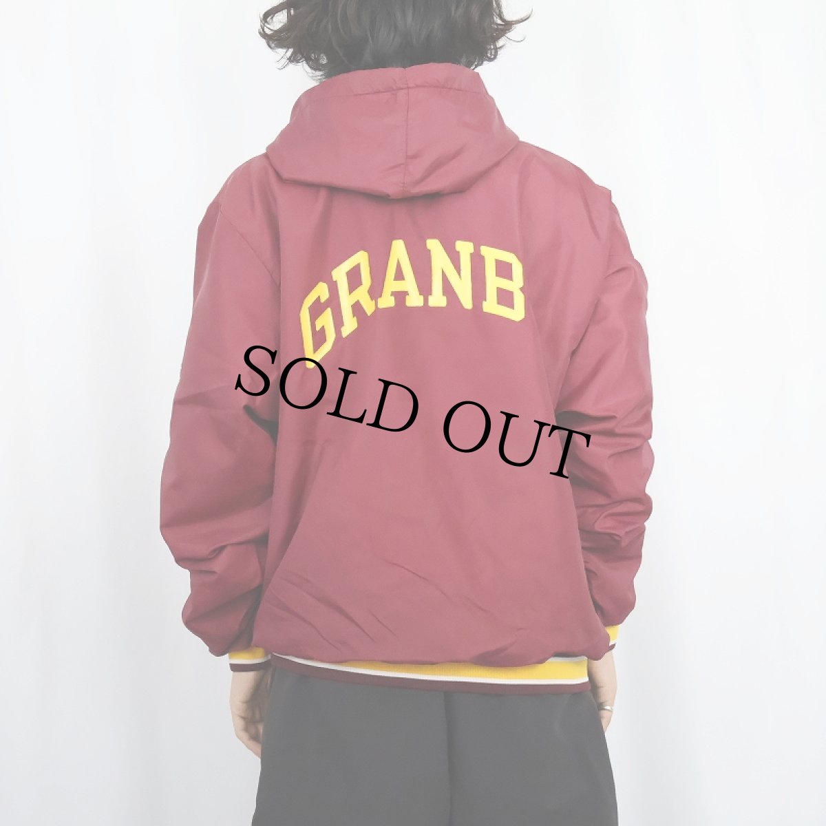 画像4: 80〜90's Champion USA製 青刺繍タグ "BEARS" ウイングフットプリント ハーフジップ ナイロンフーディー L (4)