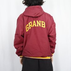 画像4: 80〜90's Champion USA製 青刺繍タグ "BEARS" ウイングフットプリント ハーフジップ ナイロンフーディー L (4)