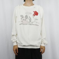 画像2: 80's USA製 "RESPIRATORY THERAPASAURUS" 恐竜プリントスウェット XL (2)