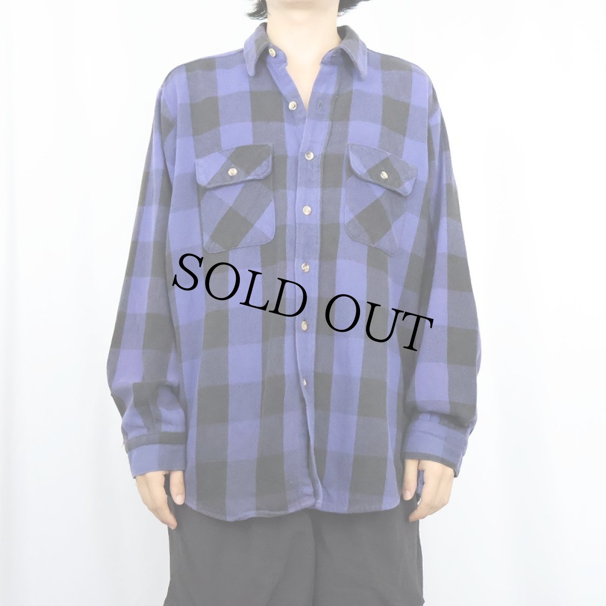 画像2: 80〜90's Workn'Sport USA製 バッファローチェック柄 ヘビーネルシャツ (2)