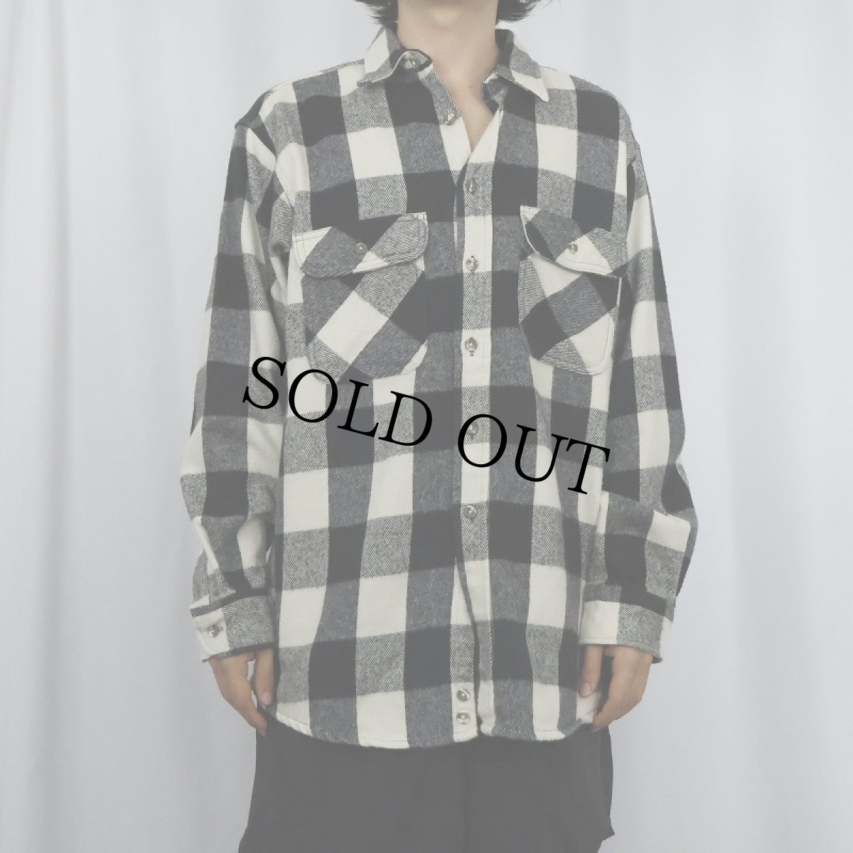 画像2: 90's FIELD MASTER バッファローチェック柄 ヘビーネルシャツ M (2)