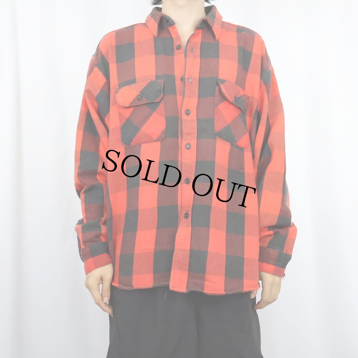 画像2: 70〜80's FIVE BROTHERS USA製 バッファローチェック柄 ヘビーネルシャツ XL (2)