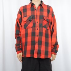 画像2: 70〜80's FIVE BROTHERS USA製 バッファローチェック柄 ヘビーネルシャツ XL (2)