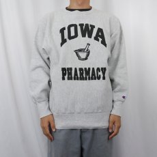 画像2: 90’s Champion REVERSE WEAVE USA製 "IOWA PHARMACY" プリントスウェット L (2)