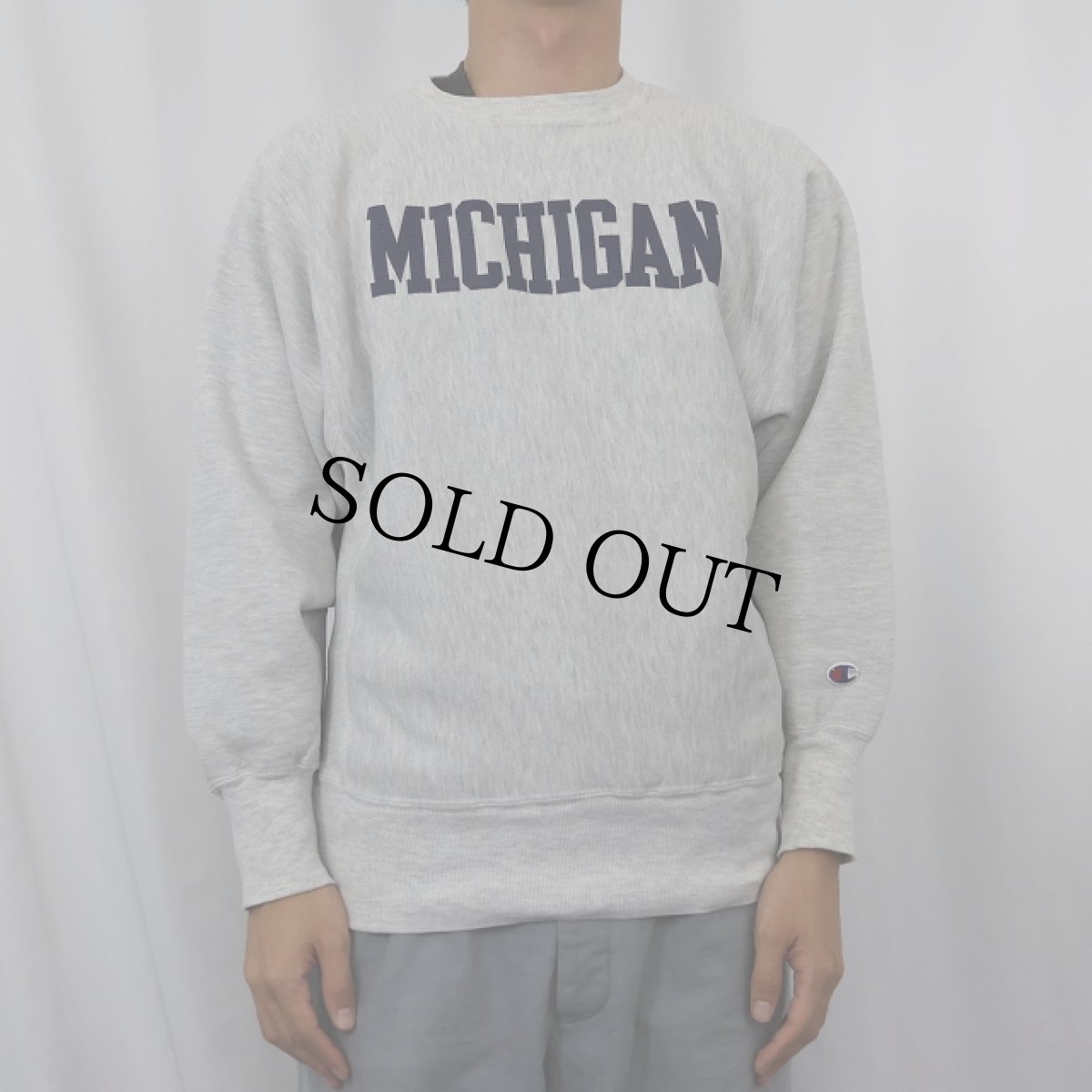 画像2: 90’s Champion REVERSE WEAVE "MICHIGAN" プリントスウェット M (2)