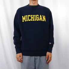 画像2: Champion ORIGINAL REVERSE WEAVE "MICHIGAN" プリントスウェット NAVY S (2)
