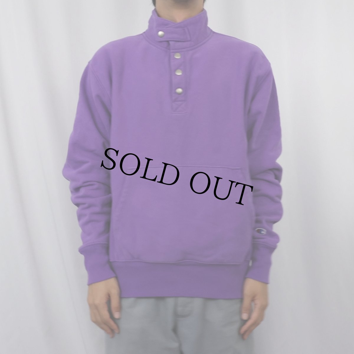 画像2: Champion REVERSE WEAVE 目無し ハーフスナップスウェット M (2)