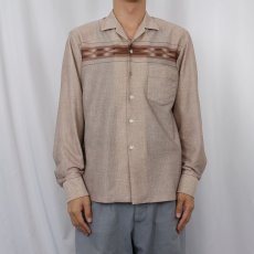 画像2: 70〜80's Triumph of California ラインデザイン ポリエステルシャツ M (2)
