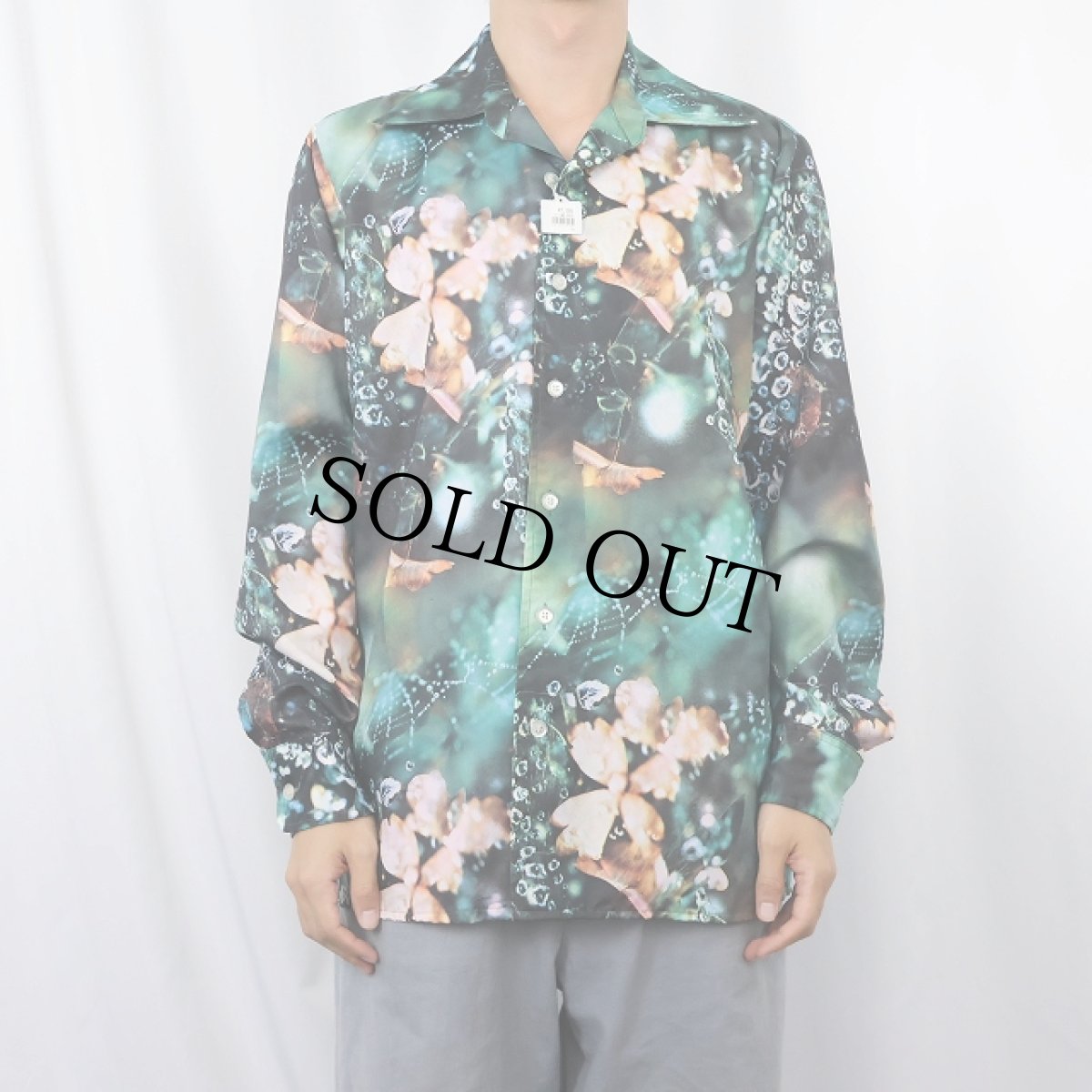 画像2: 70's Joe Namath by Arrow 総柄 フォトプリントポリエステルシャツ M (2)