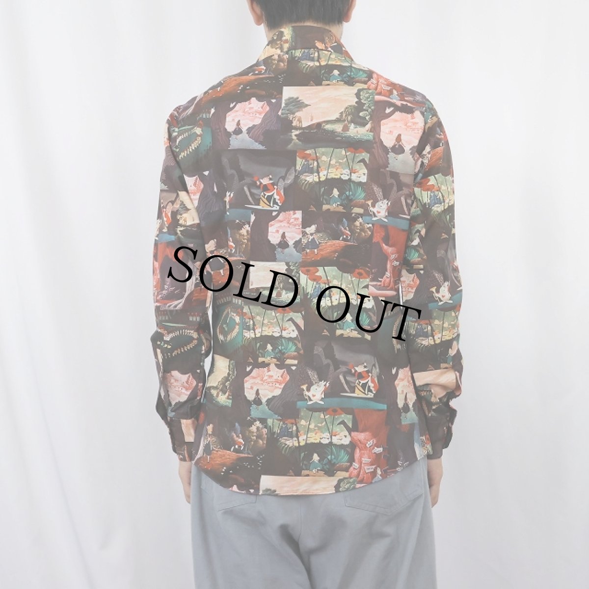 画像3: 70's KENNINGTON "Alice in Wonderland" 総柄 ポリエステルシャツ M (3)