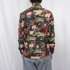 画像3: 70's KENNINGTON "Alice in Wonderland" 総柄 ポリエステルシャツ M (3)