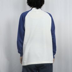 画像3: 90's Blast Blues ポリエステル×コットンラグランプルオーバー XL (3)