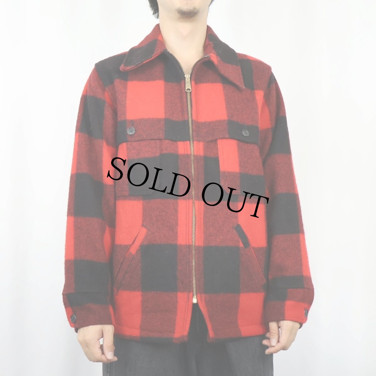 画像2: 70's L.L.Bean 筆記体タグ バッファローチェック柄 ウールマッキノージャケット S (2)