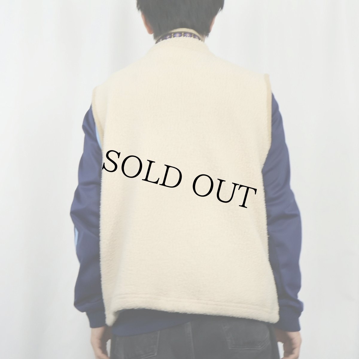 画像3: 【SALE】 90's alf USA製 "POLARTEC" ロゴ刺繍 チロリアンテープ ボアベスト L (3)