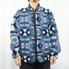 画像2: 90's EMS 総柄 ボアジップジャケット XL (2)