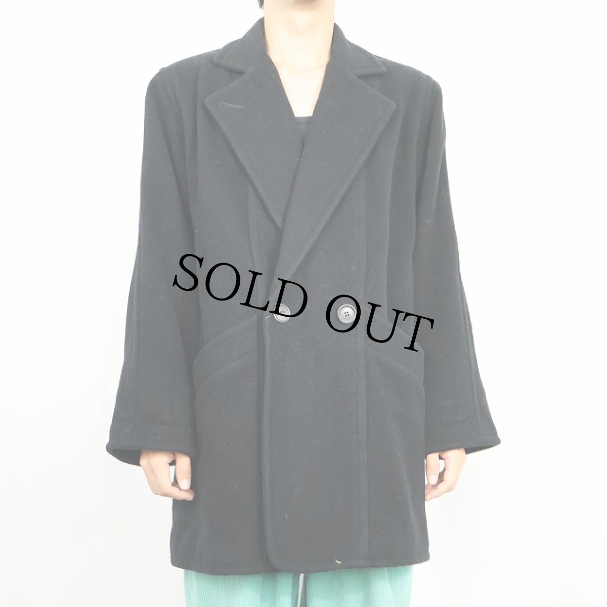 画像5: 80〜90's L.L.Bean ダブルブレスト ウールコート BLACK (5)