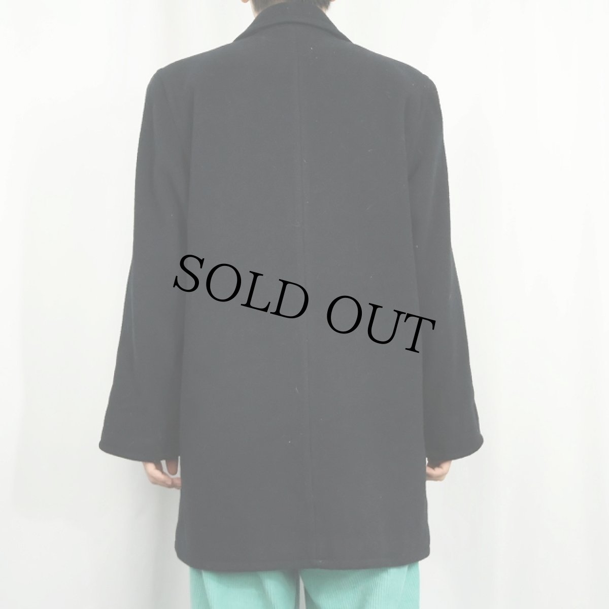 画像6: 80〜90's L.L.Bean ダブルブレスト ウールコート BLACK (6)