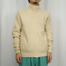 画像2: 80〜90's L.L.Bean USA製 ハイネック ウールニットジップジャケット M (2)