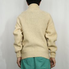 画像3: 80〜90's L.L.Bean USA製 ハイネック ウールニットジップジャケット M (3)