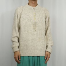 画像3: 80〜90's L.L.Bean USA製 "HIGH TREK YARN" ヘンリーネック アクリルニットセーター XL (3)