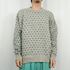 画像2: 80〜90's Eddie Bauer バーズアイ柄 ウールニットセーター XL (2)