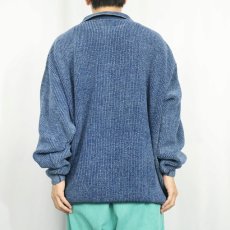 画像5: THE TERRITORY AHEAD USA製 ハーフボタン インディゴコットンニットセーター 2X (5)