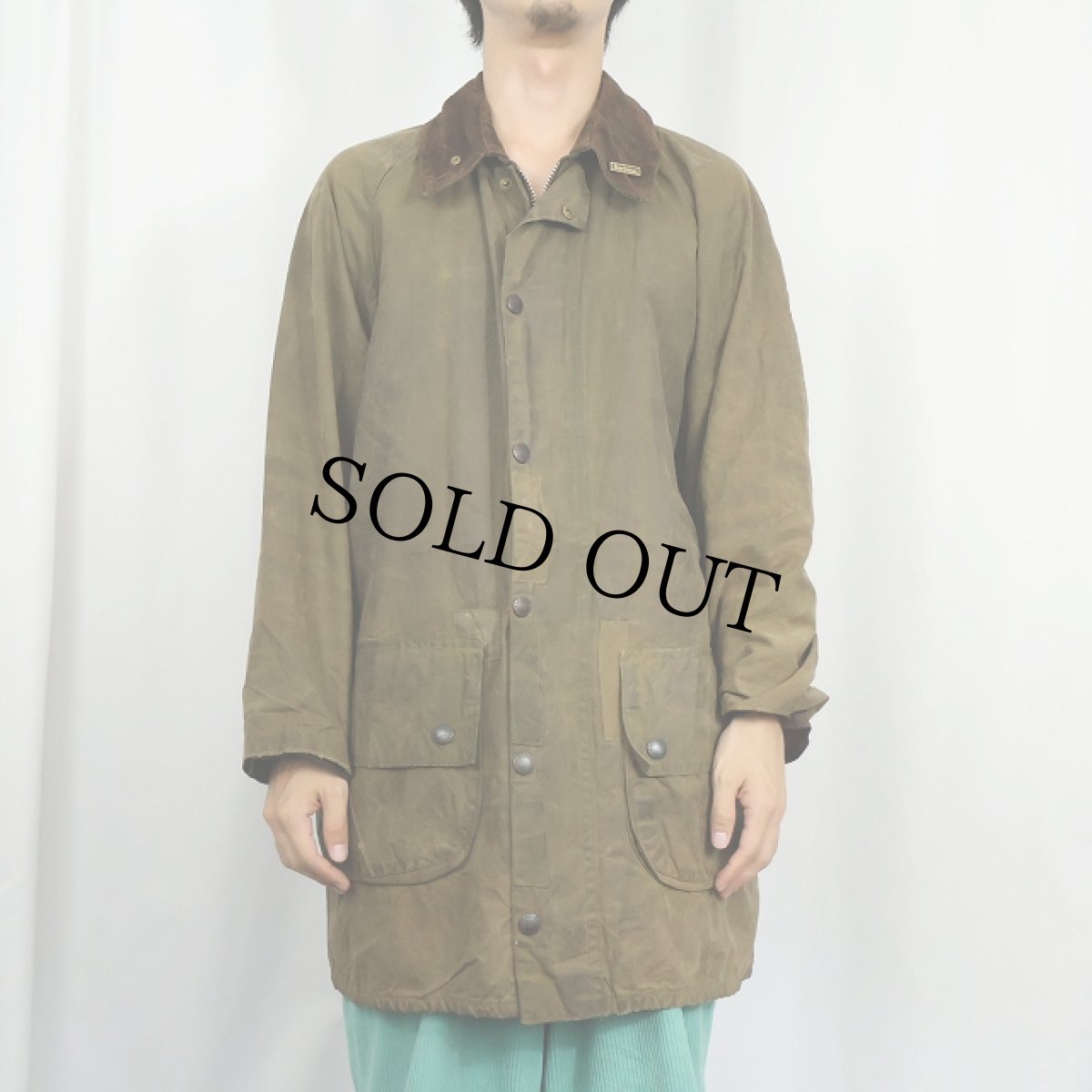 画像2: 80's Barbour ENGLAND製 "GAMEFAIR" ロゴピンズ付き オイルドジャケット 2ワラント (2)