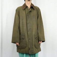 画像2: 90's Barbour ENGLAND製 "BORDER" ロゴピンズ付き オイルドジャケット 3ワラント (2)