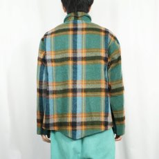 画像3: 60's Sportswear USA製 チェック柄 プルオーバーウールジャケット L (3)